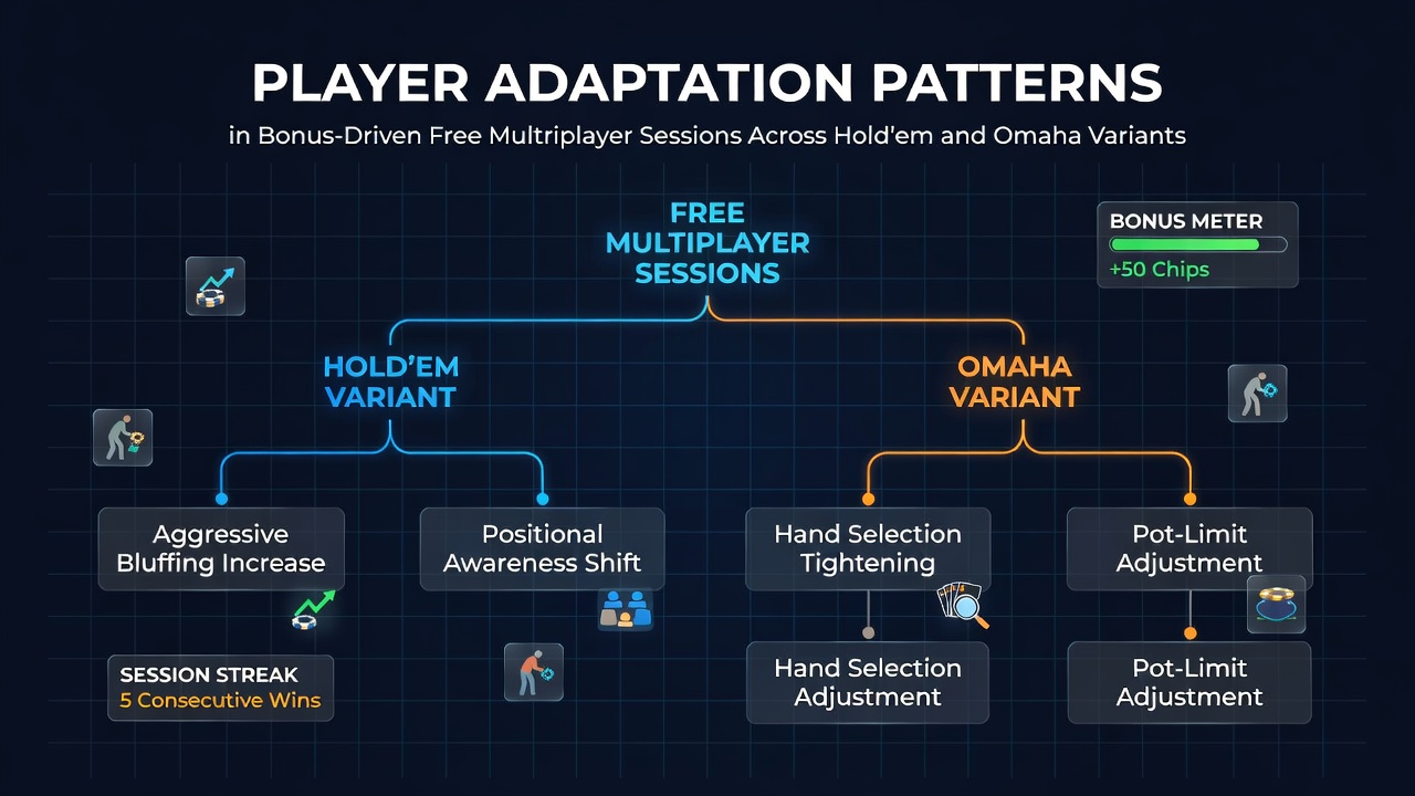 Spieleranpassungen in bonusgetriebenen Gratis-Multiplayer-Sessions über Hold'em und Omaha Varianten hinweg