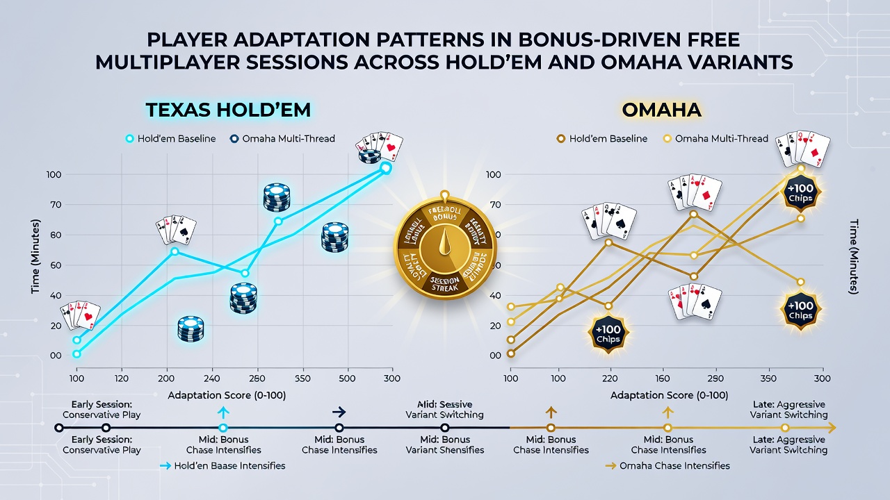 Datenvisualisierung zu Anpassungsmustern in Hold'em und Omaha Gratis-Sessions